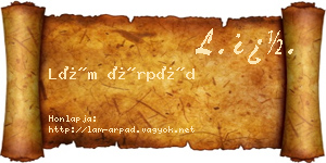 Lám Árpád névjegykártya